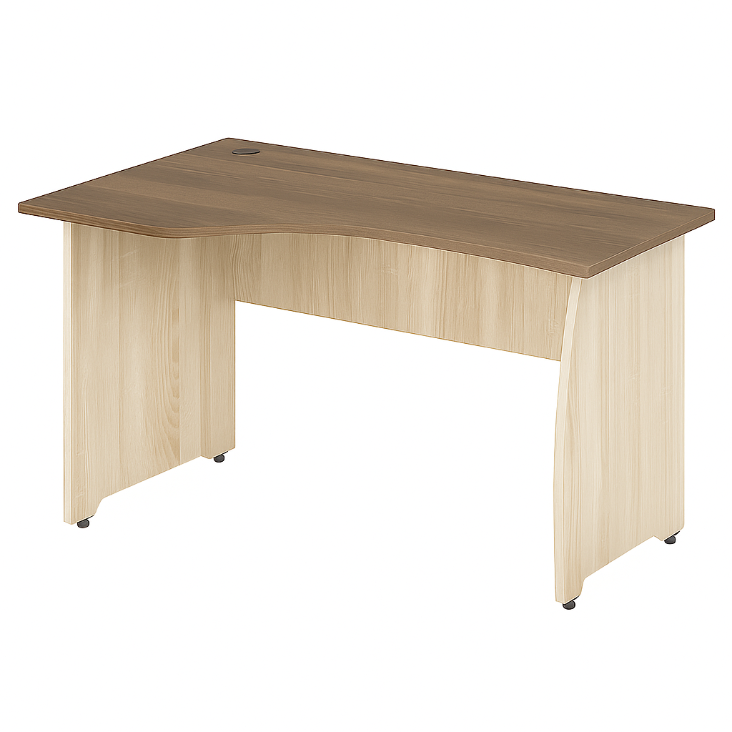 Стіл вчительський кутовий правий оснащений отвором для організації проводів офісної техніки АНШАР ГРУП (8188R) 1400х900х750мм, матеріал - ЛДСП